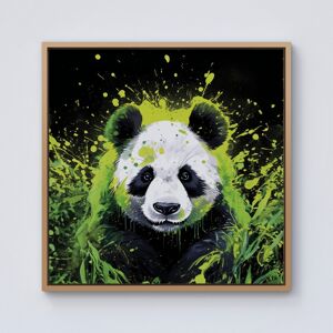 WRT Ltd Green Splashart Panda Face Framed Canvas - 10" x 10" - Pine WRT Ltd Green Splashart Panda Face Framed Canvas - 10" x 10" - Pine