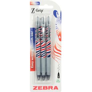 XS-Stock.com Ltd Pack of 3 Zebra Z-Grip Ballpoint Pens Smooth Medium Point 1.0mm XS-Stock.com Ltd Pack of 3 Zebra Z-Grip Ballpoint Pens Smooth Medium Point 1.0mm