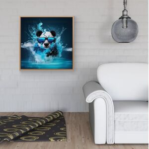 WRT Ltd Panda Splashart Water Framed Canvas - 30" x 30" - Pine WRT Ltd Panda Splashart Water Framed Canvas - 30" x 30" - Pine
