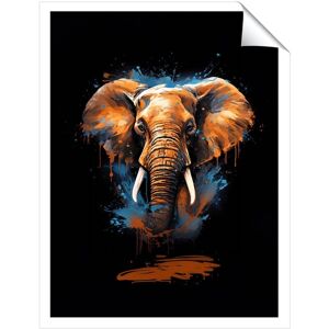 WRT Ltd Splashart Elephant Blue Art Prints - 8" x 10" - No frame WRT Ltd Splashart Elephant Blue Art Prints - 8" x 10" - No frame