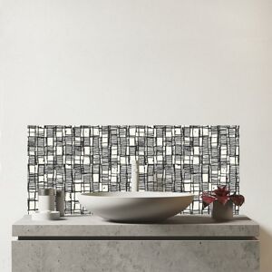 WRT Ltd Irregular Sketched Block Textured Glass Bathroom Splashback WRT Ltd Irregular Sketched Block Textured Glass Bathroom Splashback