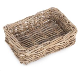 Red Hamper Shallow Kubu Grey Rattan Rectangular Basket - Medium Red Hamper Shallow Kubu Grey Rattan Rectangular Basket - Medium