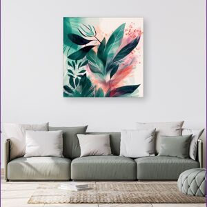WRT Ltd Green Feather leaves Tropical Canvas - Small 10" x 10" WRT Ltd Green Feather leaves Tropical Canvas - Small 10" x 10"