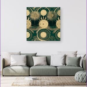 WRT Ltd Green Moon and Sun Abstract Pattern Canvas - Small 10" x 10" WRT Ltd Green Moon and Sun Abstract Pattern Canvas - Small 10" x 10"