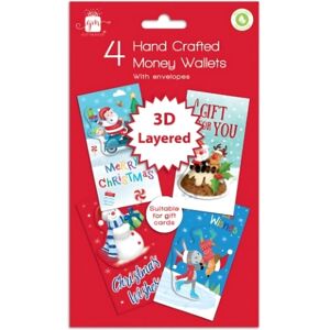 Why Not Shop UK Ltd Set Of 4 Christmas Money Wallets With Envelopes: 3D Layered Cute Design Why Not Shop UK Ltd Set Of 4 Christmas Money Wallets With Envelopes: 3D Layered Cute Design