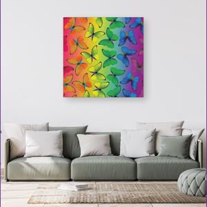 WRT Ltd Multicoloured Butterfly Pattern Canvas - Small 10" x 10" WRT Ltd Multicoloured Butterfly Pattern Canvas - Small 10" x 10"