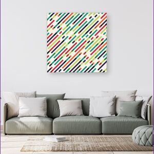 WRT Ltd Coloured Diagonal Abstract Pattern Canvas - Small 10" x 10" WRT Ltd Coloured Diagonal Abstract Pattern Canvas - Small 10" x 10"
