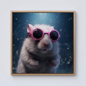 WRT Ltd Splashart DoorMouse with Pink Glasses Framed Canvas - 10" x 10" - Pine WRT Ltd Splashart DoorMouse with Pink Glasses Framed Canvas - 10" x 10" - Pine