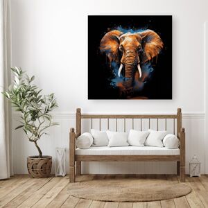 WRT Ltd Splashart Elephant Blue Canvas - Medium 16" x 16" WRT Ltd Splashart Elephant Blue Canvas - Medium 16" x 16"