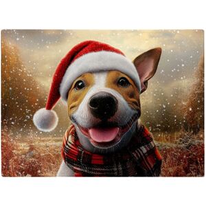 WRT Ltd Snowy Christmas English Bull Terrier Dog Glass Chopping Board WRT Ltd Snowy Christmas English Bull Terrier Dog Glass Chopping Board