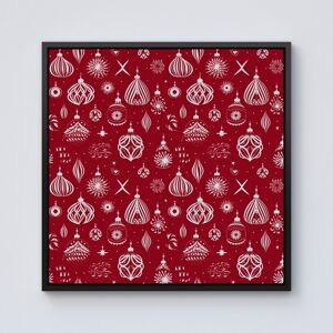 WRT Ltd Red Christmas Decorations Pattern Framed Canvas - 10" x 10" - Black WRT Ltd Red Christmas Decorations Pattern Framed Canvas - 10" x 10" - Black