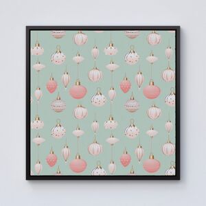 WRT Ltd Christmas Decorations Pink And Green Framed Canvas - 10" x 10" - Black WRT Ltd Christmas Decorations Pink And Green Framed Canvas - 10" x 10" - Black