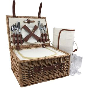 Red Hamper Classic Wicker Fitted Picnic Basket - 4 Person Red Hamper Classic Wicker Fitted Picnic Basket - 4 Person