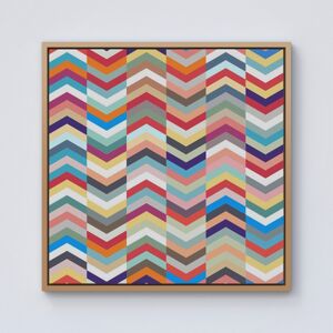 WRT Ltd Geometric Multi Colored Chevron Pattern Framed Canvas - 10" x 10" - Pine WRT Ltd Geometric Multi Colored Chevron Pattern Framed Canvas - 10" x 10" - Pine
