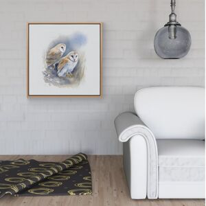 WRT Ltd Barn Ano Owls Watercolour Framed Canvas - 40" x 40" - Pine WRT Ltd Barn Ano Owls Watercolour Framed Canvas - 40" x 40" - Pine