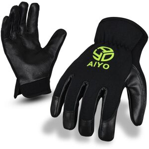 Safety Trainers Limited Onyx Safety Gloves Durable Black Natural Goat Skin With Stretch Fabric Comfortable Multi Purpose DIY Building Construction Gardening - Medium - Size 8 Safety Trainers Limited Onyx Safety Gloves Durable Black Natural Goat Skin With Stretch Fabric Comfortable Multi Purpose DIY Building Construction Gardening - Medium - Size 8