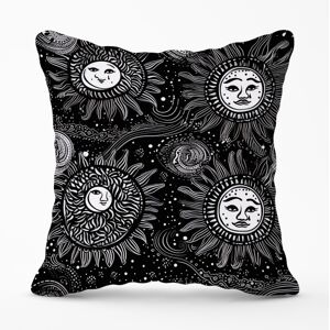WRT Ltd Moon and Sun White Black Cushions - 45cm x 45cm WRT Ltd Moon and Sun White Black Cushions - 45cm x 45cm