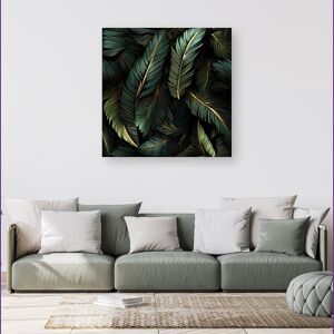 WRT Ltd Green and Gold Leaves Canvas - Small 10" x 10" WRT Ltd Green and Gold Leaves Canvas - Small 10" x 10"