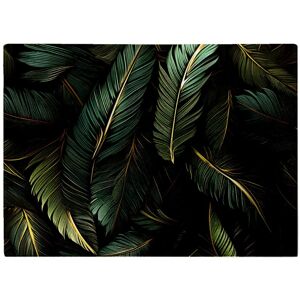 WRT Ltd Green and Gold Leaves Glass Chopping Board WRT Ltd Green and Gold Leaves Glass Chopping Board