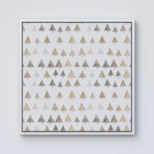 WRT Ltd Geometric Christmas Tree Pattern Framed Canvas - 10" x 10" - White WRT Ltd Geometric Christmas Tree Pattern Framed Canvas - 10" x 10" - White