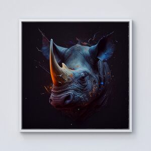 WRT Ltd Rhino Face Splashart Framed Canvas - 10" x 10" - White WRT Ltd Rhino Face Splashart Framed Canvas - 10" x 10" - White