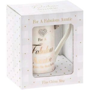 Why Not Shop UK Ltd Mad Dots Fabulous Auntie Boxed Gift Mug Striped With Diamante Heart Why Not Shop UK Ltd Mad Dots Fabulous Auntie Boxed Gift Mug Striped With Diamante Heart