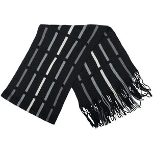 XS-Stock.com Ltd Mens Scarf Traditional Soft Knit Design With Fringe - Alberta Black XS-Stock.com Ltd Mens Scarf Traditional Soft Knit Design With Fringe - Alberta Black