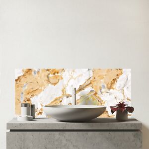 WRT Ltd White And Gold Quartz Effect Glass Bathroom Splashback WRT Ltd White And Gold Quartz Effect Glass Bathroom Splashback