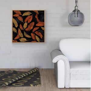 WRT Ltd Orange Feather Leaves Framed Canvas - 40" x 40" - White WRT Ltd Orange Feather Leaves Framed Canvas - 40" x 40" - White