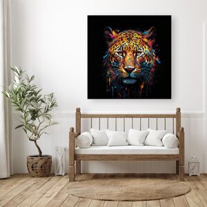 WRT Ltd Splashart Leopard Face Canvas - Medium 16" x 16" WRT Ltd Splashart Leopard Face Canvas - Medium 16" x 16"