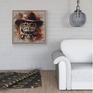 WRT Ltd Owl With Hat And Glasses Framed Canvas - 30" x 30" - Pine WRT Ltd Owl With Hat And Glasses Framed Canvas - 30" x 30" - Pine