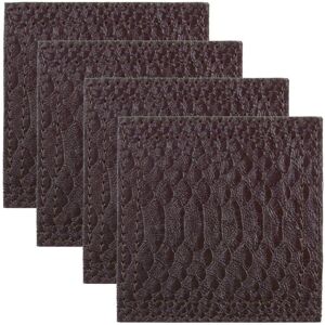 XS-Stock.com Ltd Set Of 4 Faux Leather Coasters Drinks Table Dining Tableware - Chocolate XS-Stock.com Ltd Set Of 4 Faux Leather Coasters Drinks Table Dining Tableware - Chocolate