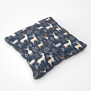 WRT Ltd Reindeer, Whimsical, Illustration Pattern Floor Cushion WRT Ltd Reindeer, Whimsical, Illustration Pattern Floor Cushion