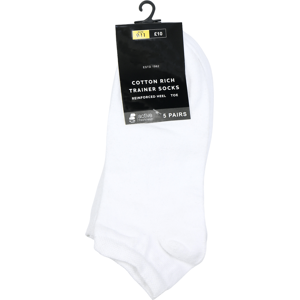 XS-Stock.com Ltd Mens 5 Pairs Pack Cotton Rich Trainer Socks Reinforced Heel Size 9-11 - White XS-Stock.com Ltd Mens 5 Pairs Pack Cotton Rich Trainer Socks Reinforced Heel Size 9-11 - White
