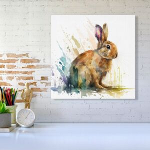 WRT Ltd Rabbit Splash Watercolour Canvas - Large 30" x 30" WRT Ltd Rabbit Splash Watercolour Canvas - Large 30" x 30"