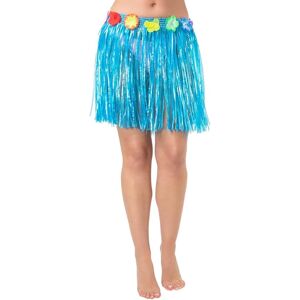 XS-Stock.com Ltd Short Hula Grass Skirt With Flowers Hawaiian Beach Party 40cm - Blue XS-Stock.com Ltd Short Hula Grass Skirt With Flowers Hawaiian Beach Party 40cm - Blue