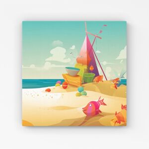 WRT Ltd Fish On A Beach Holiday Canvas - Extra Large 40" x 40" WRT Ltd Fish On A Beach Holiday Canvas - Extra Large 40" x 40"