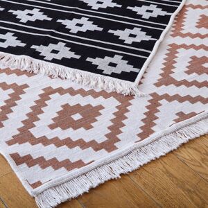 XS-Stock.com Ltd Evium Reversible Rug Interior Monochrome Pattern White Fringe 170cm - Brown XS-Stock.com Ltd Evium Reversible Rug Interior Monochrome Pattern White Fringe 170cm - Brown