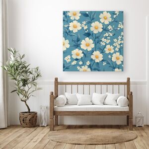 WRT Ltd Blue And White Spring Daisies Canvas - Large 30" x 30" WRT Ltd Blue And White Spring Daisies Canvas - Large 30" x 30"