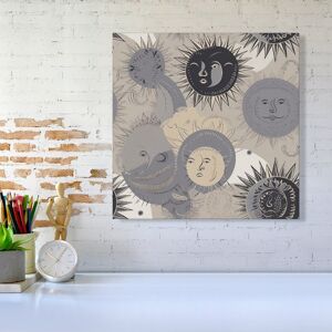 WRT Ltd Grey Black Abstract Moon and Sun Canvas - Large 30" x 30" WRT Ltd Grey Black Abstract Moon and Sun Canvas - Large 30" x 30"