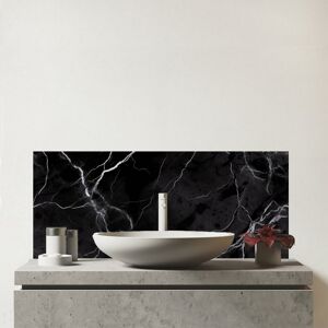 WRT Ltd Black Marble Pattern Glass Bathroom Splashback WRT Ltd Black Marble Pattern Glass Bathroom Splashback