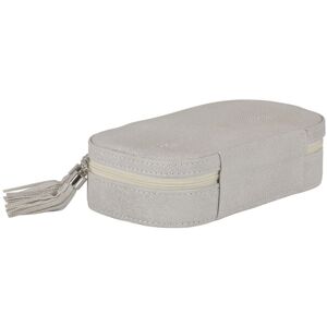 XS-Stock.com Ltd Travel Jewellery Case With Mirror Zip Faux Leather Box - White XS-Stock.com Ltd Travel Jewellery Case With Mirror Zip Faux Leather Box - White