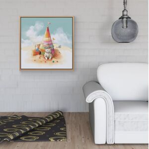 WRT Ltd Cat On A Beach Holiday Framed Canvas - 16" x 16" - Pine WRT Ltd Cat On A Beach Holiday Framed Canvas - 16" x 16" - Pine