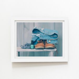 WRT Ltd Shoes On The Bench Art Prints - 8" x 10" - White frame WRT Ltd Shoes On The Bench Art Prints - 8" x 10" - White frame