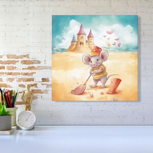 WRT Ltd Mouse On A Beach Holiday Canvas - Large 30" x 30" WRT Ltd Mouse On A Beach Holiday Canvas - Large 30" x 30"
