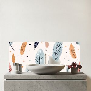 WRT Ltd Pastel Feather Pattern Glass Bathroom Splashback WRT Ltd Pastel Feather Pattern Glass Bathroom Splashback