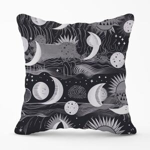 WRT Ltd Abstract Black White Moon and Sun Outdoor Cushion - 45cm x 45cm WRT Ltd Abstract Black White Moon and Sun Outdoor Cushion - 45cm x 45cm