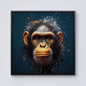 WRT Ltd Splashart Realistic Monkey Face Framed Canvas - 10" x 10" - Black WRT Ltd Splashart Realistic Monkey Face Framed Canvas - 10" x 10" - Black