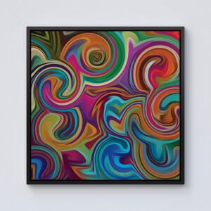 WRT Ltd Colourful Wave Pattern Framed Canvas - 10" x 10" - Black WRT Ltd Colourful Wave Pattern Framed Canvas - 10" x 10" - Black