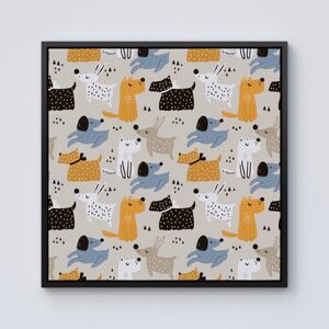 WRT Ltd Hand Drawn Dogs Framed Canvas - 10" x 10" - Black WRT Ltd Hand Drawn Dogs Framed Canvas - 10" x 10" - Black